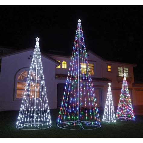 outdoor lighted christmas trees metal